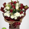 red and white roses, rose bouquet, elegant bouquet