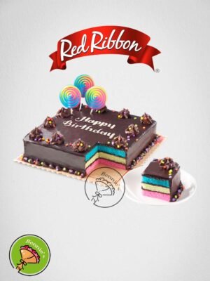 Red Ribbon - Rainbow Dedication Cake