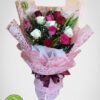 assorted color roses, red roses, white roses, fuchsia pink roses, pink roses, bouquet, rose bouquet, bennies flowers