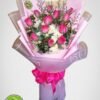 fuchsia pink roses, fuchsia pink rose bouquet, pink bouquet, pink roses, bouquet, rose bouquet, bennies flowers