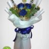 blue roses, blue rose bouquet, blue wrap, bennies flowers